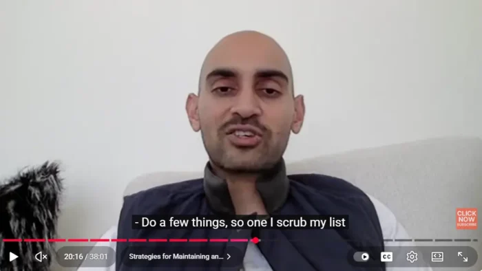 Closed captions in a YouTube video.