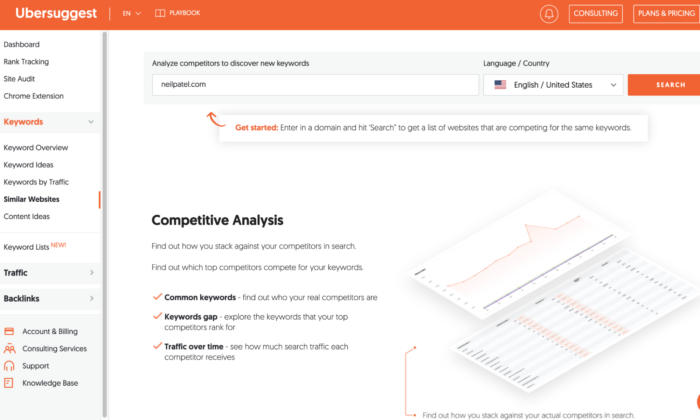 using ubersuggest as a competitive analysis tool to identify content gaps
