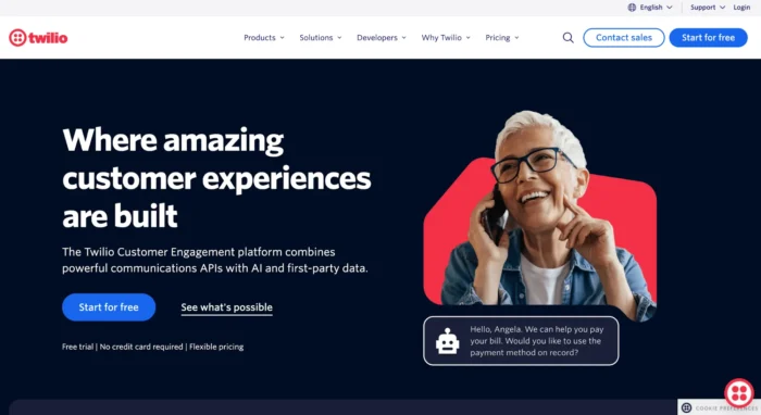 The Twilio homepage.
