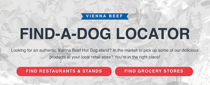 Content Marketing Examples - Vienna Beef Store Locator