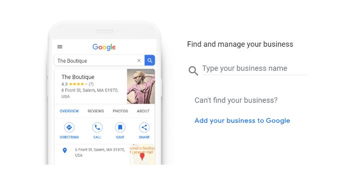 claim your profile for google my business to help local seo for your small business