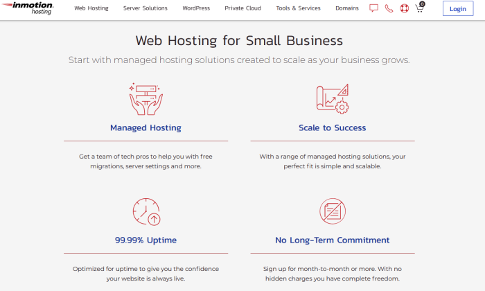 InMotion Hosting homepage for Best Web Hosting Services