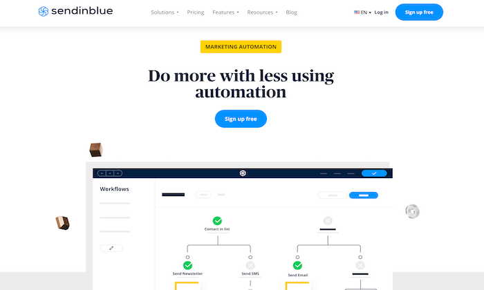 Sendinblue automation builder for Best Marketing Automation Software