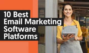 A graphic that says "10 Best Email Marketing Software Platforms."