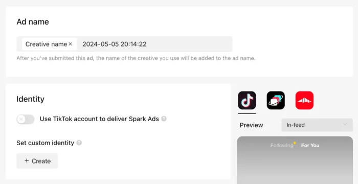 Creating an ad by uploading video content.