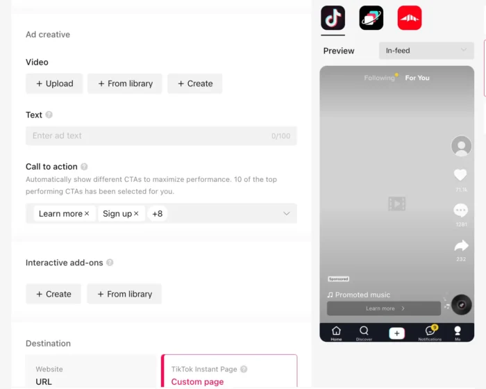 Launching your campaign in TikTok Ad manager.