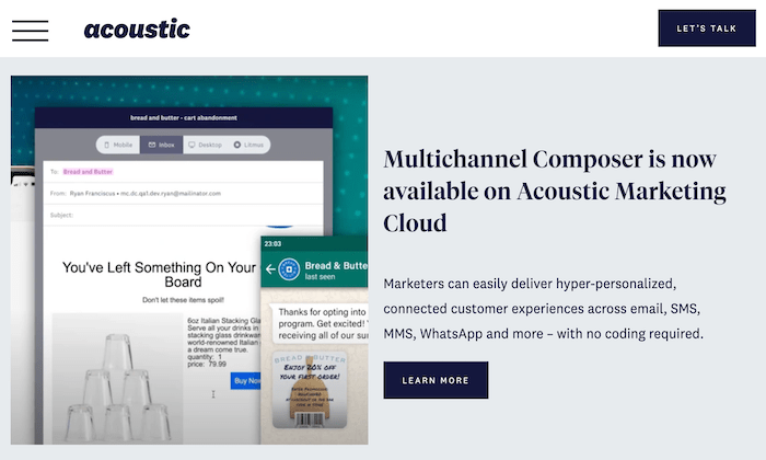 Acoustic product page for Best Marketing Automation Software