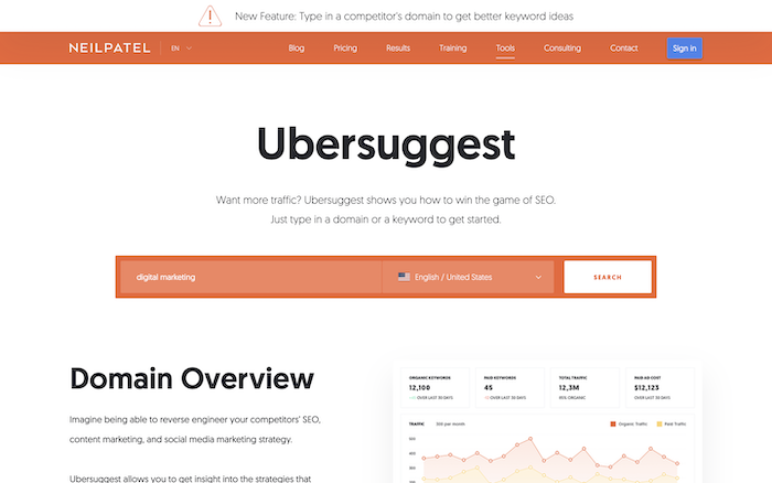 ubersuggest - How to Find Popular New Keywords Before Your Competition