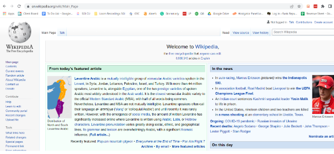 An image of a Wikipedia page.