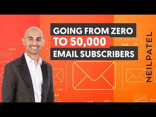 A graphic of Neil Patel and one of his lessons on email marketing tactics.