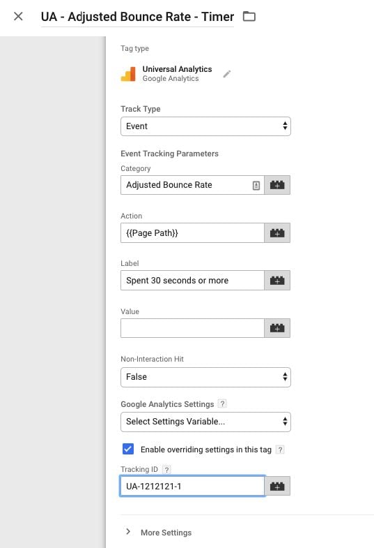 The timer function page of Google Analytics. 