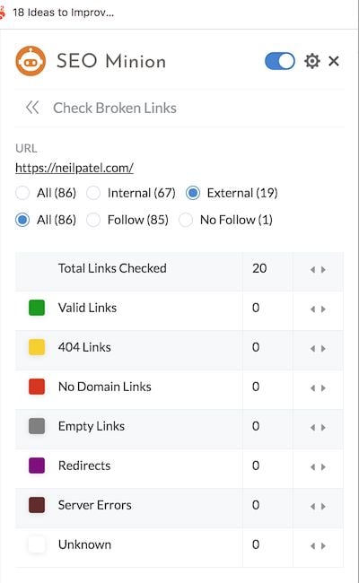 SEO Minion's SEO Chrome hold   instrumentality   nexus  report. 