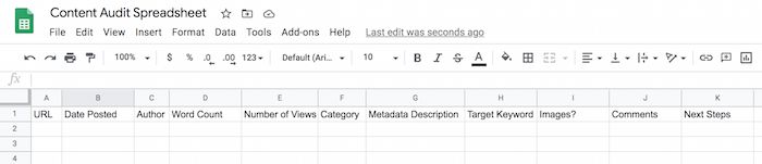 Creating a database  of contented  assets utilizing Microsoft Excel. 