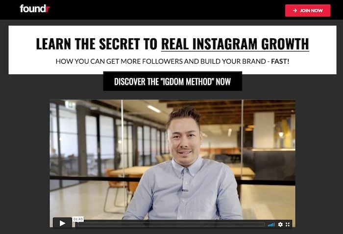 Foundr's Instagram growth course. 