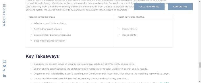 Key takeaways of search intent.