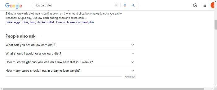 Example google hunt  of the word  debased  carb diet. 