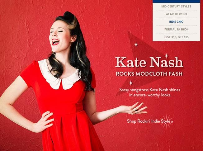 An illustration  influencer selling  advertisement  featuring Kate Nash. 