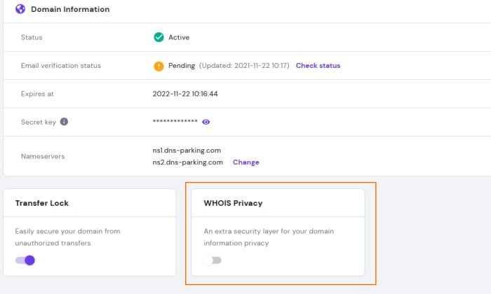 An image showing how you can protect your new free domain name. 