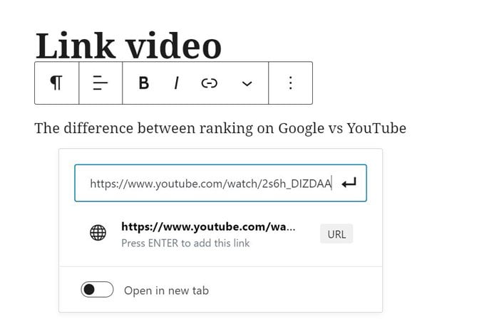 Criação de links para vídeos
