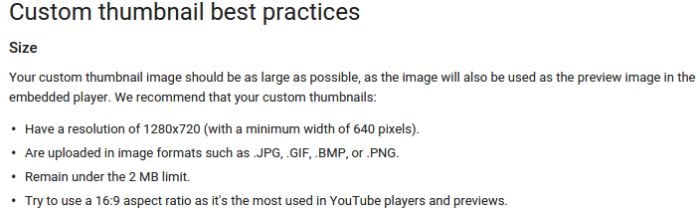 An representation  of customized  thumbnail champion  practices for YouTube. 