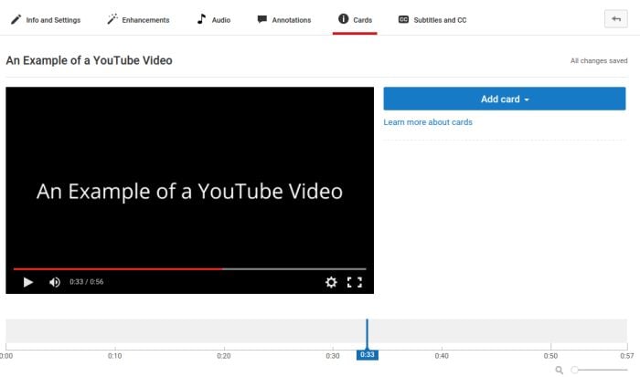 An example of how to create a ‘YouTube card’ for your video.