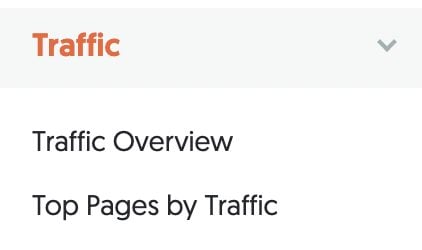 A screenshot of the website traffic details function. 