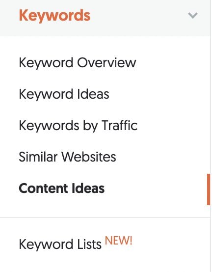 A screenshot of the keyword details function. 
