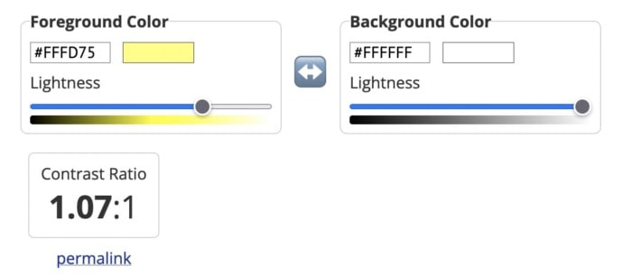 An illustration  of atrocious  colour  opposition  with yellowish  connected  white. 