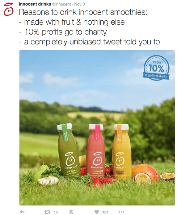 More funny tweets by Innocent Drinks to enhance their content marketing.
