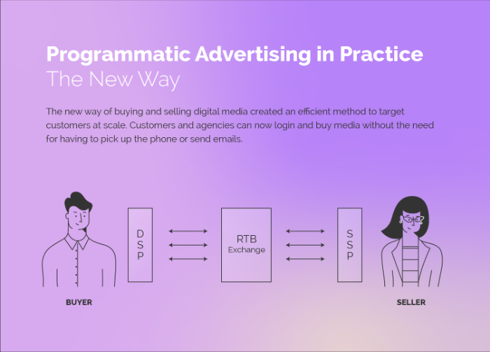 A graphic showing however  programmatic advertizing  works.