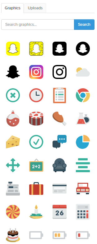Snappa has the essential icons needed to edit images.