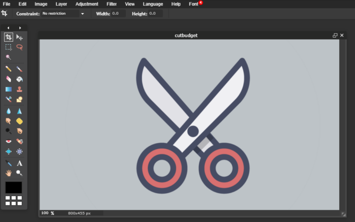 Create custom graphics using Pixlr.