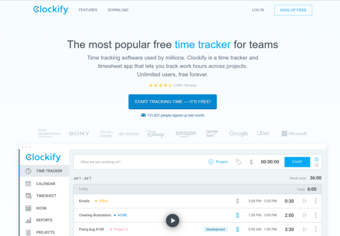 Clockify is simply a large  clip  tracking bundle   for reporting features.