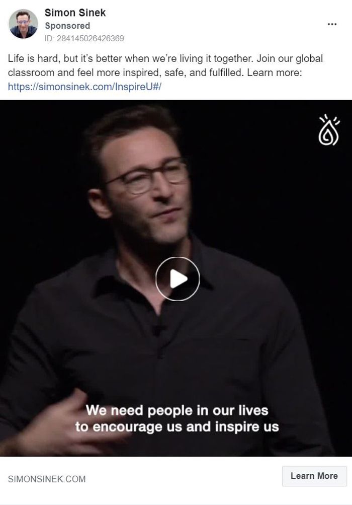 A post from Simon Sinek about his classroom. 