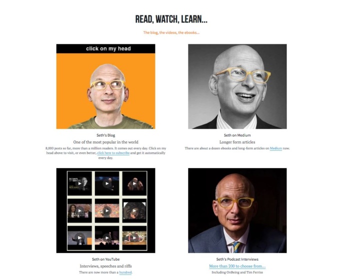 Seth Godin's website. 