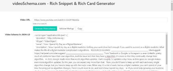 Videoschema.com's rich snippet and card maker. 