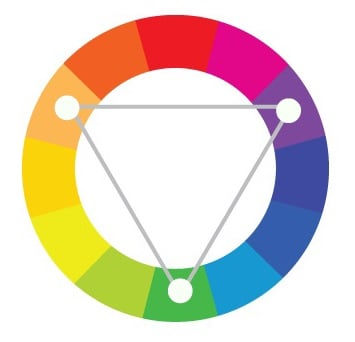 Psicologia das cores triádicas