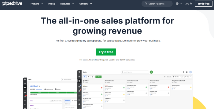 Pipedrive interface for Best CRM Software