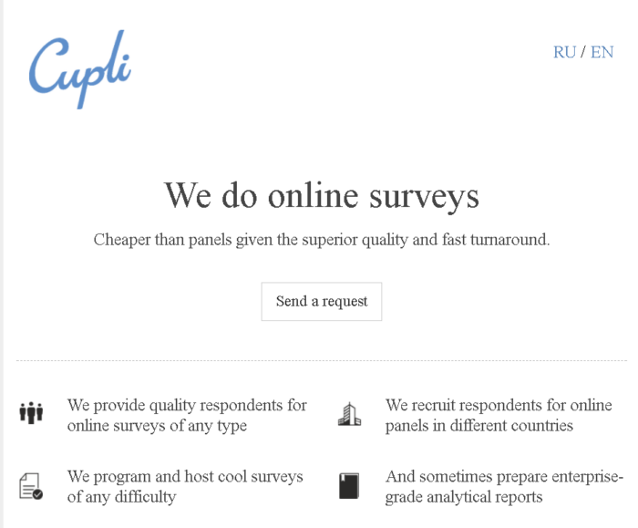 Exemplo da Cupli Surveys