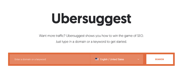 Ubersuggest market research tool