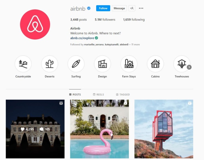 محتوای انتخاب شده از airbnb. 