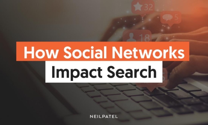 Graphic that says, "How social networks impact search."
