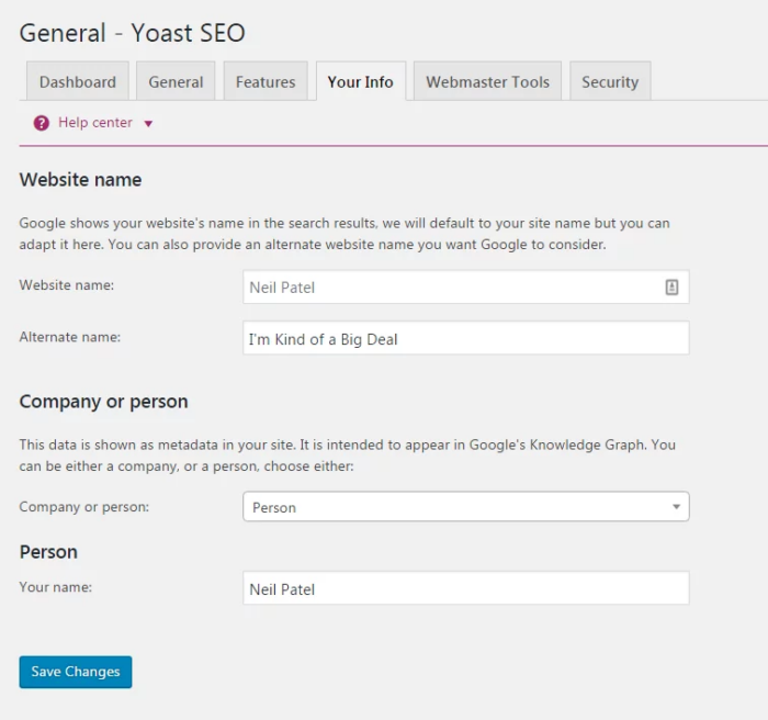 Screenshot of the Yoast SEO plugin on the WordPress platform.