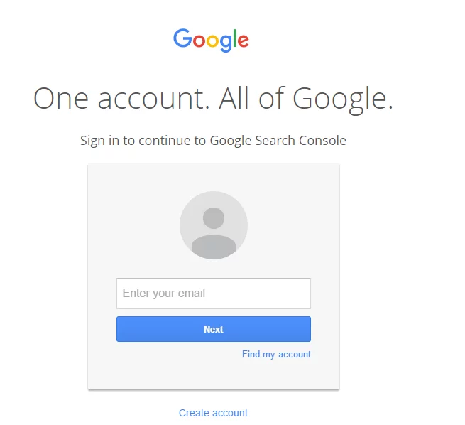 Screenshot of the Google sign in page.
