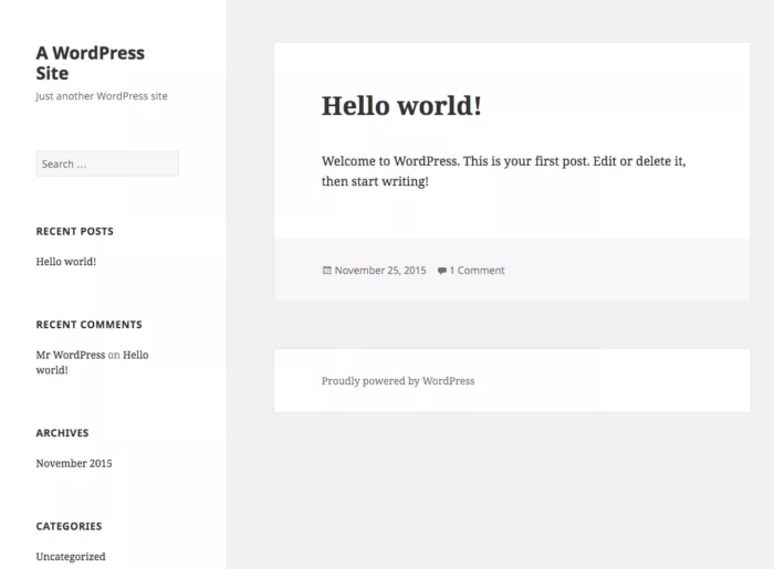 Pick a WordPress theme to create a blog.