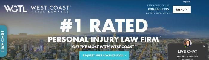 Screens،t of West Coast Trial Lawyers webpage.