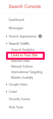 Links para o seu site no Google Search Console