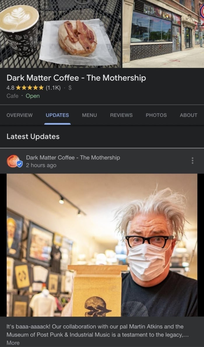 Dark Matter Coffee Facebook page. 