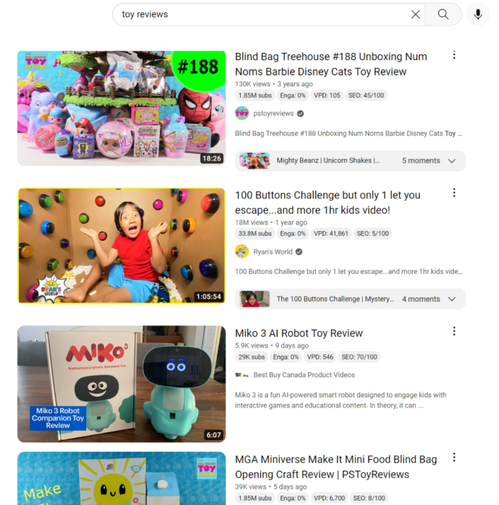 YouTube toy review videos examples