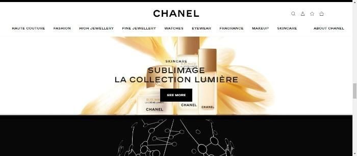 Chanel using the color black for luxury and value. 